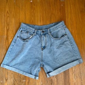 High waisted denim shorts